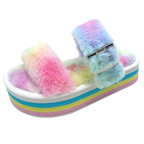 🌈 Rainbow Platform Slides PLUSH Rave Wear - Picture 2 of 9